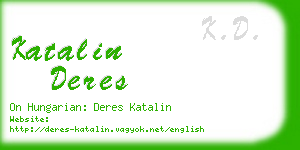 katalin deres business card